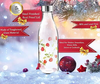 Treo by Milton Ivory Premium Glass Printed Bottle 1000 ml, 1 Pc