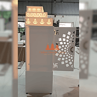 Premium 3D Corian Mandir with Sliding Doors – Spacious & Stylish