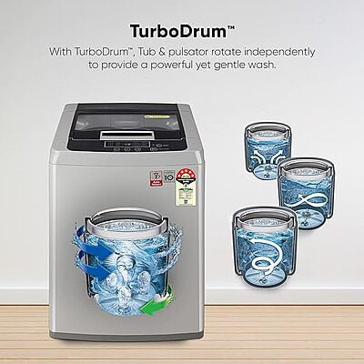 LG 7 Kg 5 Star Inverter TurboDrum Fully Automatic Top Loading Washing Machine