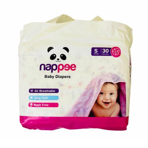 Nappee Economy - Small (4to 8kg)- 30pcs (Tape/ Velcro)