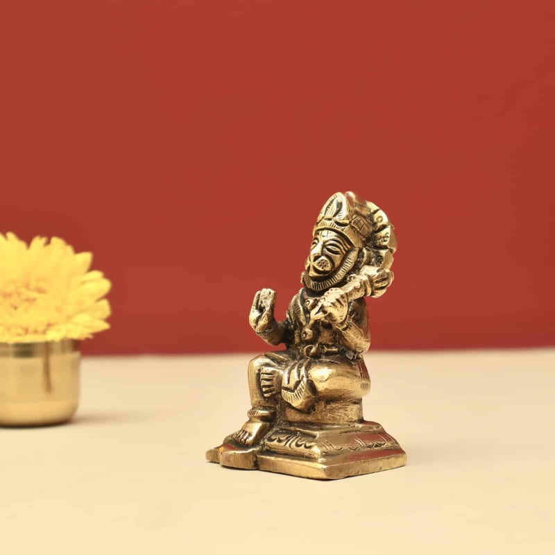 Brass Sitting God Hanuman Idol - 2.5 inch Height | Serene Brass Idol of Sitting Lord Hanuman for Devotee's Delight Brass Sitting God Hanuman Idol - 2.5 inch Height | Serene Brass Idol of Sitting Lord Hanuman for Devotee's Delight