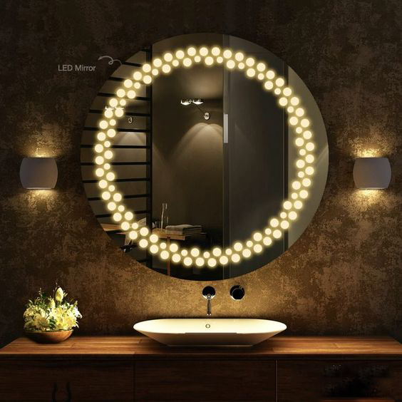 Round LED Touch Sensor Mirror