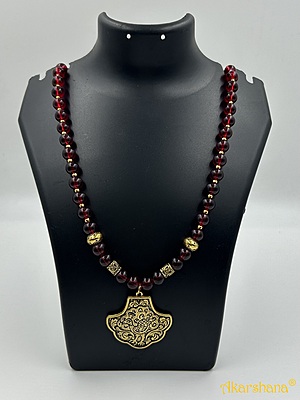 Round Glass Beads Oxidised Pendant Neckpiece A1HJ00014C