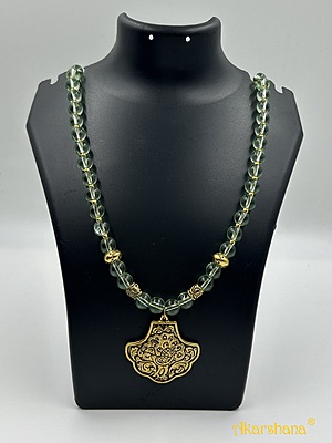 Round Glass Beads Oxidised Pendant Neckpiece A1HJ00014F