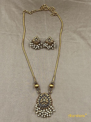 Antique Chain Mala with Peacock Pendant A1TJ00083A