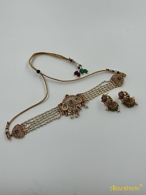 Antique 5 Lines Pearl Choker A1TJ00087 Antique 5 Lines Pearl Choker A1TJ00087