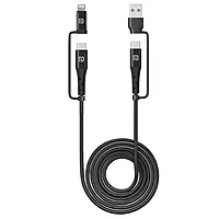 Portronics Konnect J8 3-in-1 (USB A + Type C to 8 Pin + Type C) Fast Charging Cable with 60W Max Output, Nylon Braided, For Android Smartphone, Ios And Type C Usb Devices, 1.2M Length(Black) Portronics Konnect J8 3-in-1 (USB A + Type C to 8 Pin + Type C) Fast Charging Cable with 60W Max Output, Nylon Braided, For Android Smartphone, Ios And Type C Usb Devices, 1.2M Length(Black)