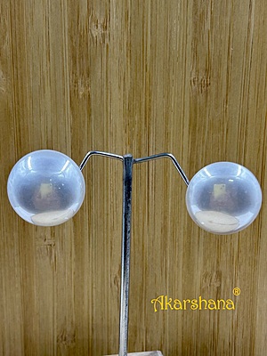 Acrylic Big Flat Pearl Studs A6FJ00123