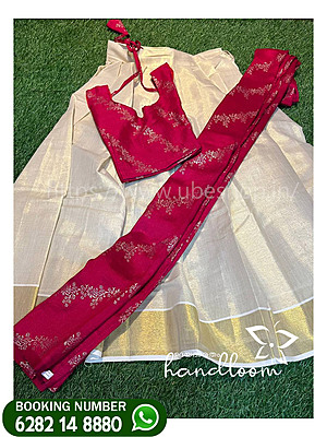 KIDS PINK DHAVANI SET AGE 11-12