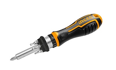 INGCO 8 Pcs Ratchet Screwdriver Set AKISD0808 (Bits SL5,SL6,PH1,PH2,PH3,T15,T20)