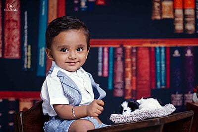 Fabric Baby Backdrop - Light Wood Library - 5x7 Feet
