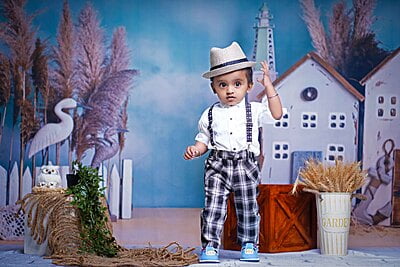 Fabric Baby Backdrop - By The Seaside - 5x7 Feet