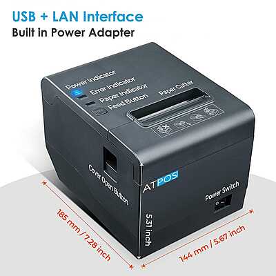Atpos AT-302 80mm 3 Inch Thermal Receipt Printer | Auto Cutter | USB+LAN Atpos AT-302 80mm 3 Inch Thermal Receipt Printer | Auto Cutter | USB+LAN