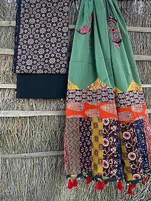 Ajrakh Unstitched Suit-18