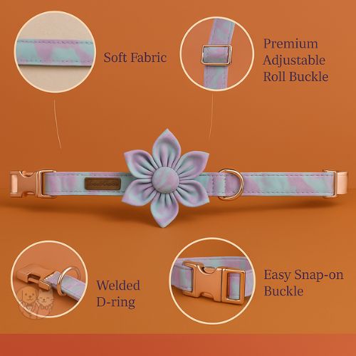 Adjustable Pet Collar with Satin Flower Design โ Stylish & Comfortable Adjustable Pet Collar with Satin Flower Design โ Stylish & Comfortable
