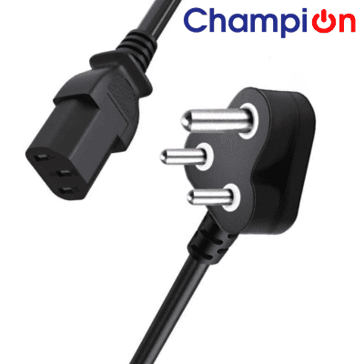 Champion Power Cord Cable for Desktop Computer 1.8 Mtr 3 Pin Cable (Black) Champion Power Cord Cable for Desktop Computer 1.8 Mtr 3 Pin Cable (Black)