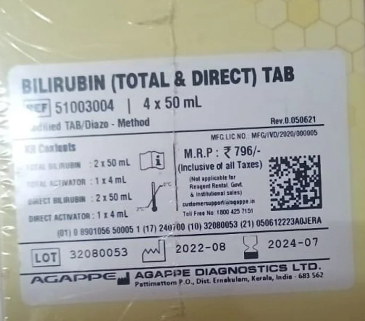 Agappe Bilirubin Total & Direct - TAB (4*50ml)