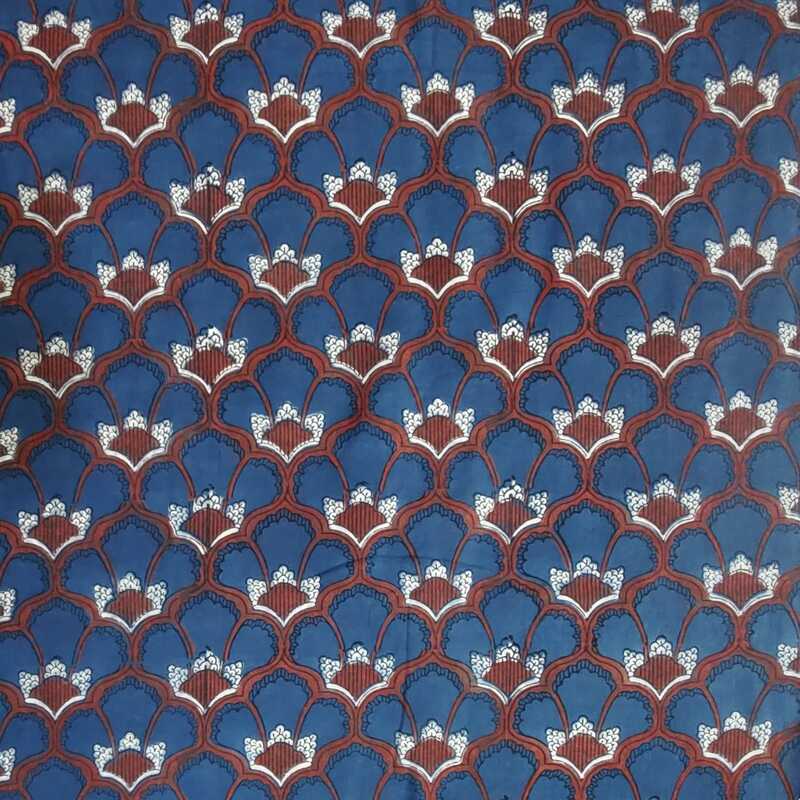Ajrakh Print Cotton Fabric #18