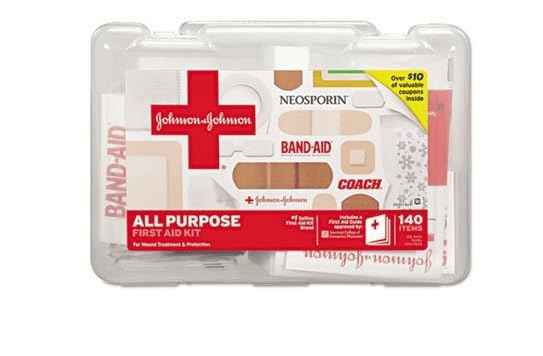Johnson & Johnson 3009 All Purpose First Aid Kit, 140 Pieces, Plastic Case