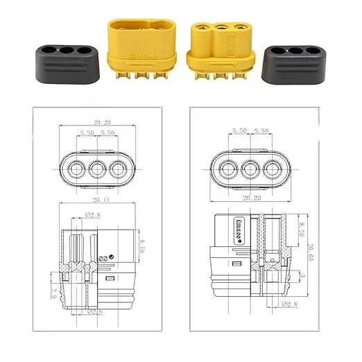 AMASS MR60 Male-Female connector pair with housing