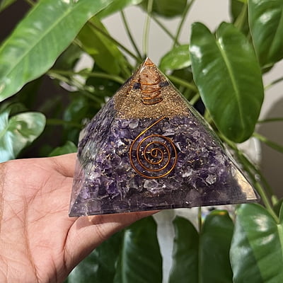 Amethyst Resin Pyramid