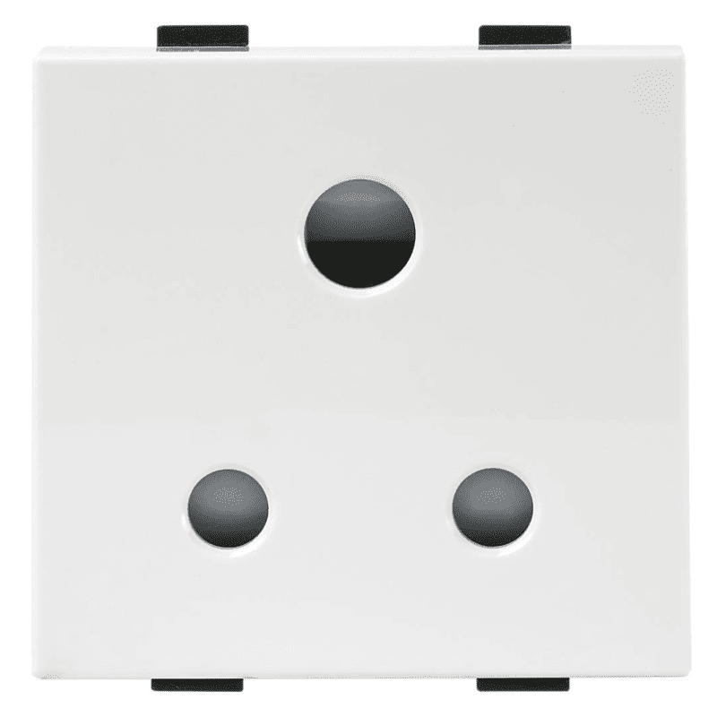 Anchor Roma Plus Socket, 3 Pin Round, 6A, 2 Module, 289330 (ISI)
