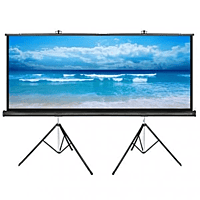Projection Screen with Tripod Stand Anti-Crease, High Gain Fabric, 4K UHD & Full HD 1080P Support, Portable & Foldable