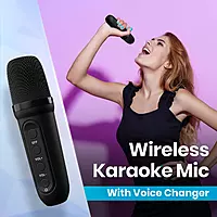 Portronics Apollo One 20W Wireless Bluetooth Portable Speaker with Wireless Karaoke Mic(Black) Portronics Apollo One 20W Wireless Bluetooth Portable Speaker with Wireless Karaoke Mic(Black)