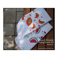 Cotton Waffle Bath Towel - Flying Fruits 2.0 Pack (Pack of 2)