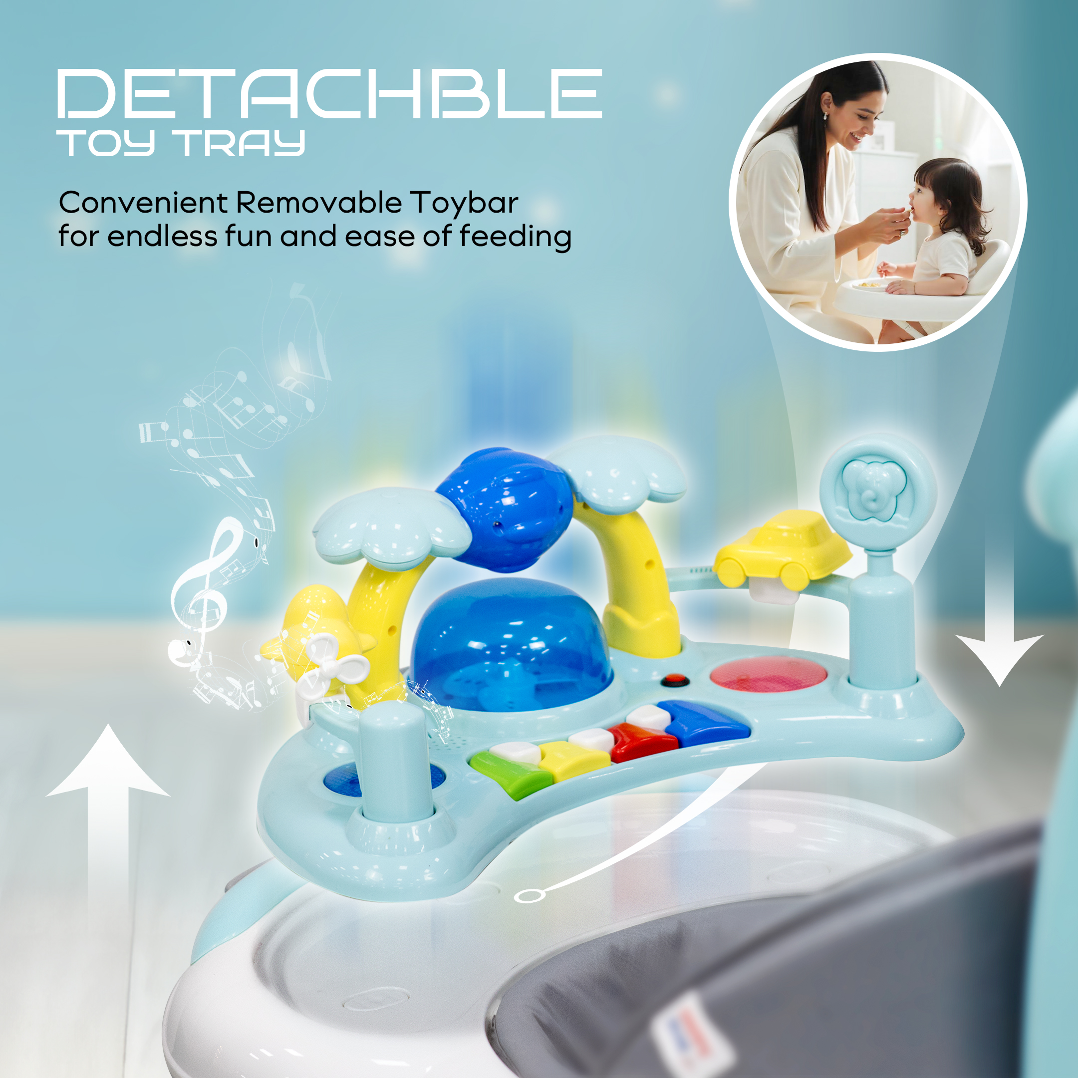 Baby Walker with Push Handle – Blue Baby Walker with Push Handle – Blue