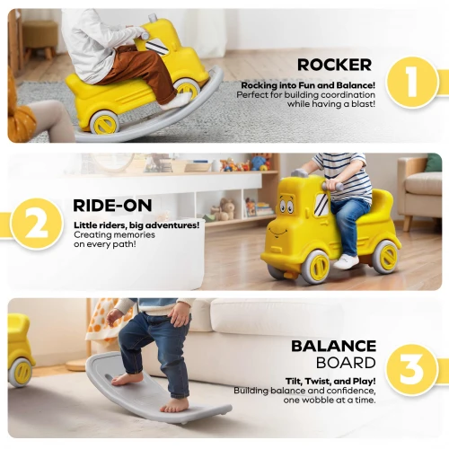 All-in-One Rider, Rocker & Balance Board – Yellow All-in-One Rider, Rocker & Balance Board – Yellow