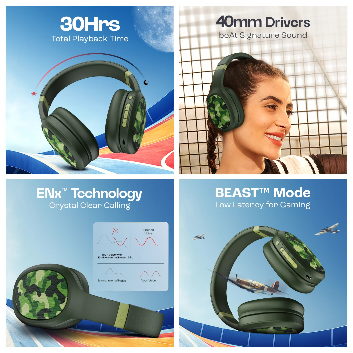boAt Rockerz 460 (Army Green) boAt Rockerz 460 (Army Green)