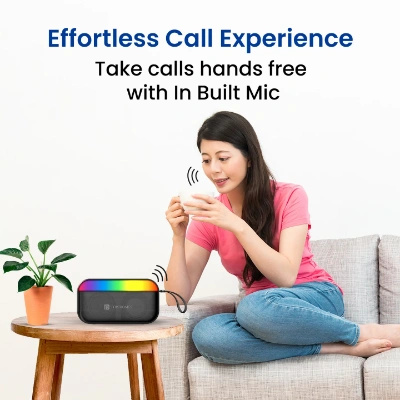 Portronics Plugs 2 8W Portable Bluetooth Speaker with Inbuilt Mic, Dynamic RGB Lights, Bluetooth 5.3V, USB Drive Port, SD Card Port, IPX5 Water Resistant, Integrated Controls, Type C Charging(Black) Portronics Plugs 2 8W Portable Bluetooth Speaker with Inbuilt Mic, Dynamic RGB Lights, Bluetooth 5.3V, USB Drive Port, SD Card Port, IPX5 Water Resistant, Integrated Controls, Type C Charging(Black)
