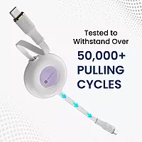 Portronics Upgraded Konnect Recoil 100W Type C to Type C Retractable Cable, PD Fast Charging, Retractable Charging Cable, Fast Data Transfer, Compatibility with iPhone 15 Series & Type C Smartphones Portronics Upgraded Konnect Recoil 100W Type C to Type C Retractable Cable, PD Fast Charging, Retractable Charging Cable, Fast Data Transfer, Compatibility with iPhone 15 Series & Type C Smartphones