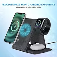 Portronics Freedom Fold 3 - 15W Foldable MagSafe Wireless Charger for iPhone, Apple Watch & AirPods Portronics Freedom Fold 3 - 15W Foldable MagSafe Wireless Charger for iPhone, Apple Watch & AirPods