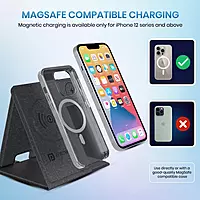 Portronics Freedom Fold 3 - 15W Foldable MagSafe Wireless Charger for iPhone, Apple Watch & AirPods Portronics Freedom Fold 3 - 15W Foldable MagSafe Wireless Charger for iPhone, Apple Watch & AirPods