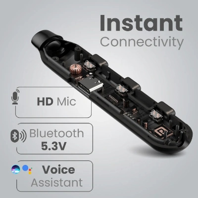 Portronics Harmonics Z8 Bluetooth Earphones - 40H Playback, Magnetic, LED Display, IPX4, Fast Charging (Black) Portronics Harmonics Z8 Bluetooth Earphones - 40H Playback, Magnetic, LED Display, IPX4, Fast Charging (Black)
