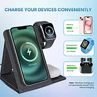 Portronics Freedom Fold 3 - 15W Foldable MagSafe Wireless Charger for iPhone, Apple Watch & AirPods Portronics Freedom Fold 3 - 15W Foldable MagSafe Wireless Charger for iPhone, Apple Watch & AirPods