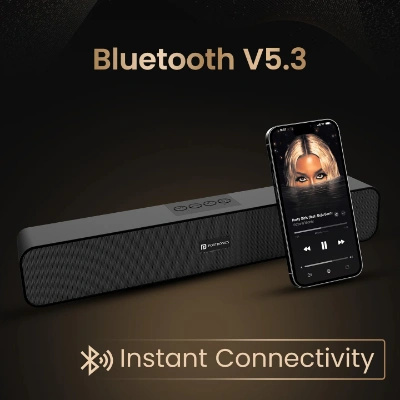 Portronics Decibel 24 | 10W Bluetooth Soundbar Speaker with in Built Mic, HD Sound, Bluetooth 5.3v/USB/TF Card/Aux in, Soundbar for Phone/Laptop/Tablets, Type C Fast Charging (Black) Portronics Decibel 24 | 10W Bluetooth Soundbar Speaker with in Built Mic, HD Sound, Bluetooth 5.3v/USB/TF Card/Aux in, Soundbar for Phone/Laptop/Tablets, Type C Fast Charging (Black)
