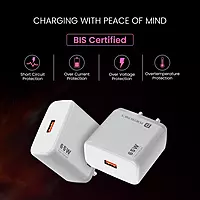 Portronics Adapto 65A 65W Fast Charger & USB-A to Type C Cable for OnePlus, Oppo, Realme Portronics Adapto 65A 65W Fast Charger & USB-A to Type C Cable for OnePlus, Oppo, Realme