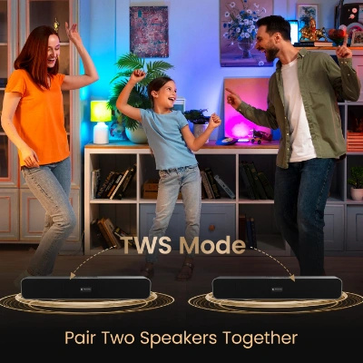 Portronics Decibel 24 | 10W Bluetooth Soundbar Speaker with in Built Mic, HD Sound, Bluetooth 5.3v/USB/TF Card/Aux in, Soundbar for Phone/Laptop/Tablets, Type C Fast Charging (Black) Portronics Decibel 24 | 10W Bluetooth Soundbar Speaker with in Built Mic, HD Sound, Bluetooth 5.3v/USB/TF Card/Aux in, Soundbar for Phone/Laptop/Tablets, Type C Fast Charging (Black)