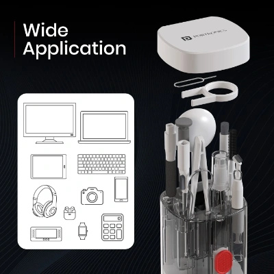 Portronics Clean T 21 in 1 Smart Multifunctional Gadget Cleaning Kit for Laptops, Smartphones, Keyboard, Earbuds, Earphone, Camera Lens, Mist Spray, Air Blower, Long Brush, Key Puller (Black) Portronics Clean T 21 in 1 Smart Multifunctional Gadget Cleaning Kit for Laptops, Smartphones, Keyboard, Earbuds, Earphone, Camera Lens, Mist Spray, Air Blower, Long Brush, Key Puller (Black)