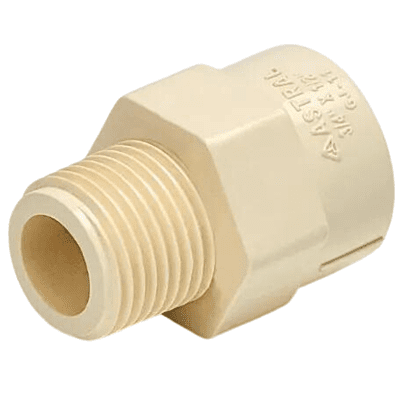 Astral Reducer Male Threaded Adaptor, 20*15mm, 3/4*1/2" Inch, CPVC Fittings