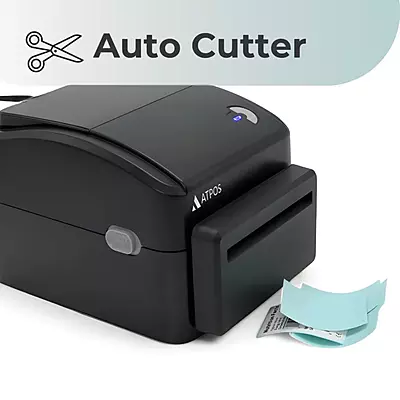 ATPOS AT-490B 4 Inch High-Speed Thermal Receipt / Label Printer with Auto Cutter, USB+LAN+Bluetooth Interface