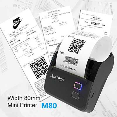 Atpos M80 80mm Portable Bluetooth Thermal Printer | Wireless Printing | 3 Inch Atpos M80 80mm Portable Bluetooth Thermal Printer | Wireless Printing | 3 Inch