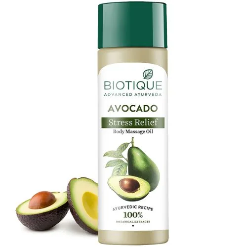 BIOTIQUE Avocado Stress Relief Body Massage Oil โ Ayurvedic Care for Body & Mind BIOTIQUE Avocado Stress Relief Body Massage Oil โ Ayurvedic Care for Body & Mind