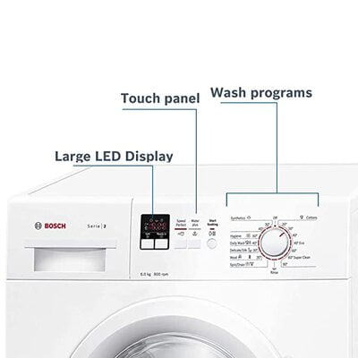 Bosch 6 kg Fully-Automatic Front Loading Washing Machine (WAB16161IN, White, Inbuilt Heater)
