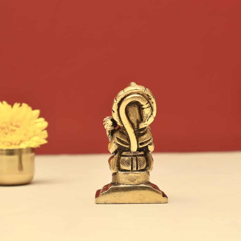 Brass Sitting God Hanuman Idol - 2.5 inch Height | Serene Brass Idol of Sitting Lord Hanuman for Devotee's Delight Brass Sitting God Hanuman Idol - 2.5 inch Height | Serene Brass Idol of Sitting Lord Hanuman for Devotee's Delight