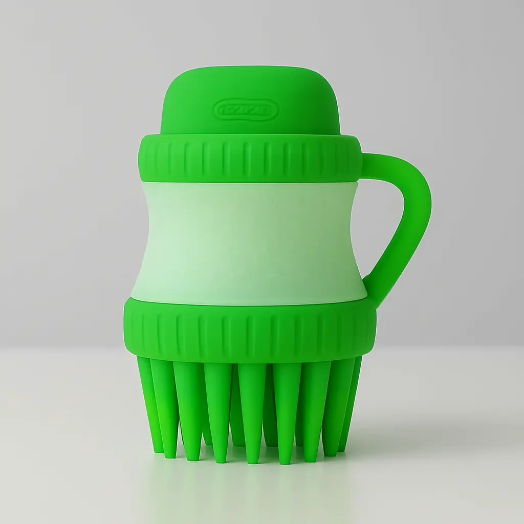Silicon Pet Washing Scrub Brush with Built in Shampoo Reservoir
