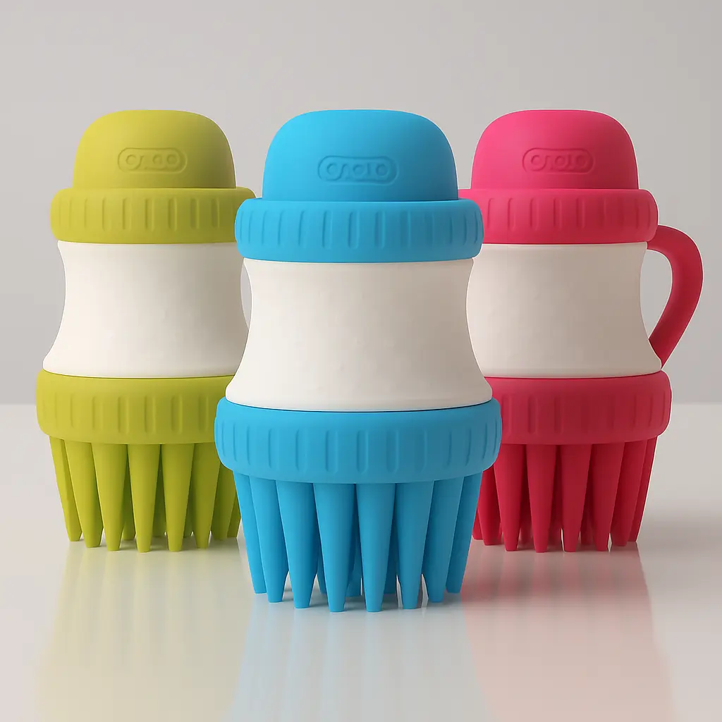 Silicon Pet Washing Scrub Brush with Built in Shampoo Reservoir